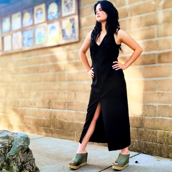 Vintage Georgiou Black Maxi Dress Size 8 - Picture 11 of 11